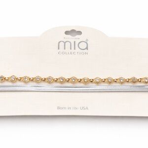 MIA Collection Gold Crystal Chain & Silver Bar Layered Choker Set